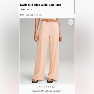 Lululemon swift wide leg MR pant size 6